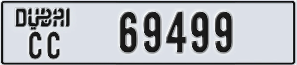 UAE License Plate Dubai CC 69499