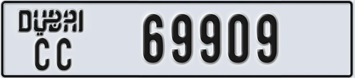 UAE License Plate Dubai CC 69909