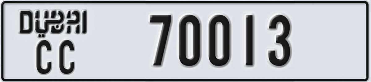 UAE License Plate Dubai CC 70013