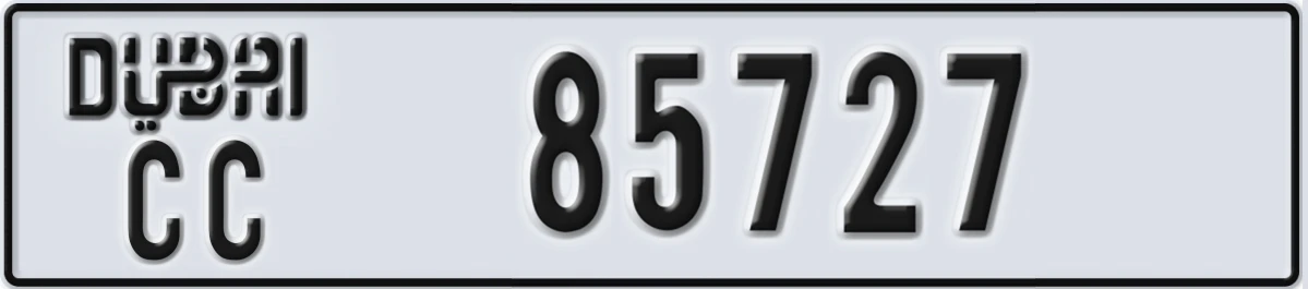 UAE License Plate Dubai CC 85727