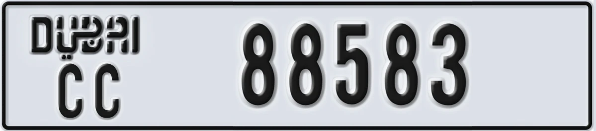 UAE License Plate Dubai CC 88583