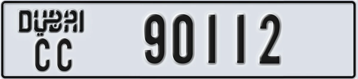 UAE License Plate Dubai CC 90112