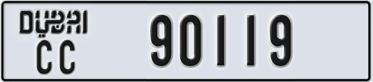 UAE License Plate Dubai CC 90119