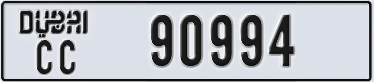 UAE License Plate Dubai CC 90994