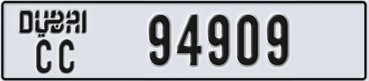 UAE License Plate Dubai CC 94909