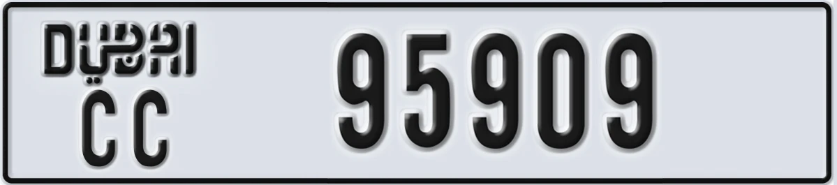 UAE License Plate Dubai CC 95909