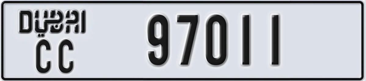 UAE License Plate Dubai CC 97011