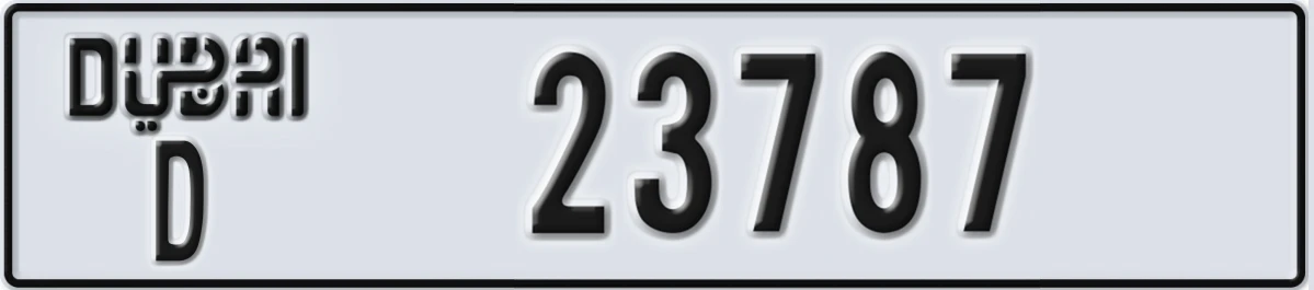 UAE License Plate Dubai D 23787