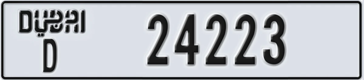 UAE License Plate Dubai D 24223