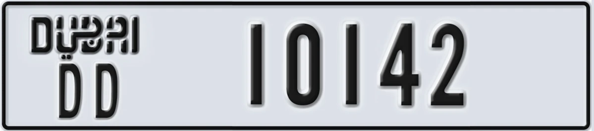 UAE License Plate Dubai DD 10142