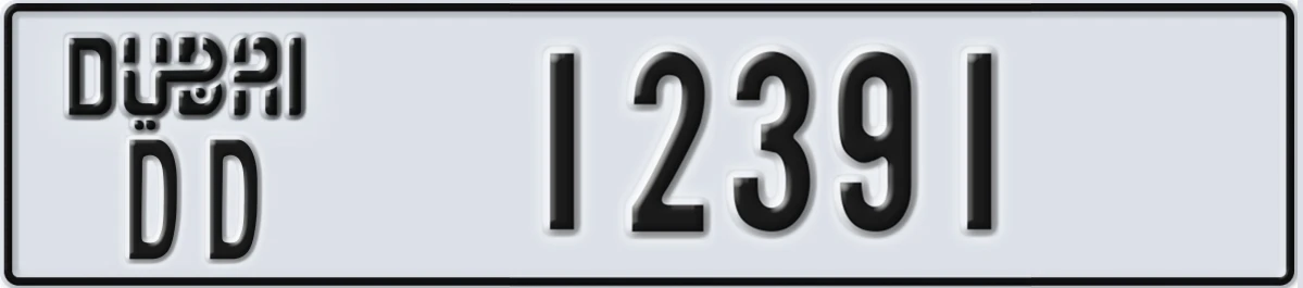 UAE License Plate Dubai DD 12391