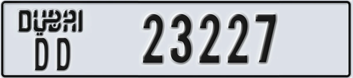 UAE License Plate Dubai DD 23227