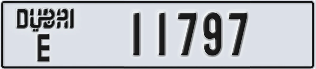 UAE License Plate Dubai E 11797