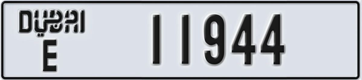 UAE License Plate Dubai E 11944