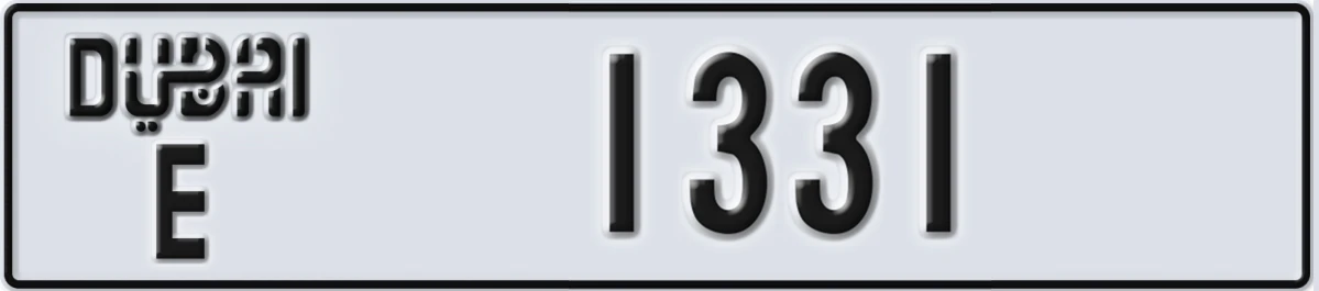 UAE License Plate Dubai E 1331