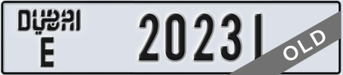 UAE License Plate Dubai E 20231