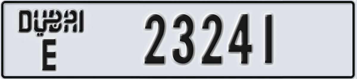 UAE License Plate Dubai E 23241