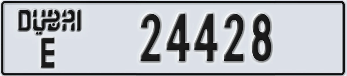 UAE License Plate Dubai E 24428