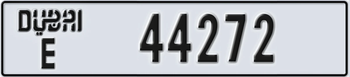 UAE License Plate Dubai E 44272