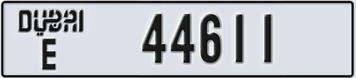 UAE License Plate Dubai E 44611