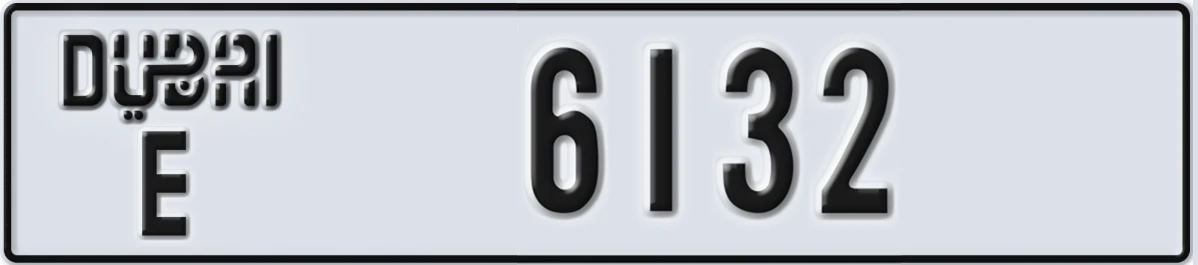 UAE License Plate Dubai E 6132