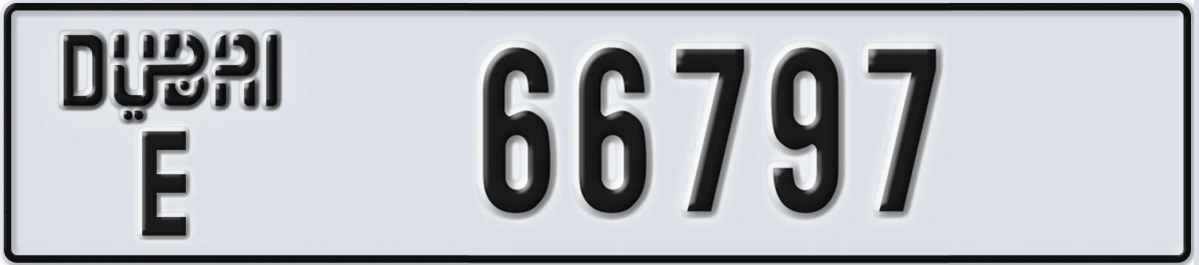 UAE License Plate Dubai E 66797