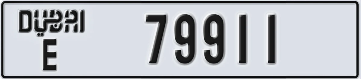 UAE License Plate Dubai E 79911