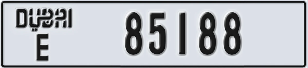 UAE License Plate Dubai E 85188