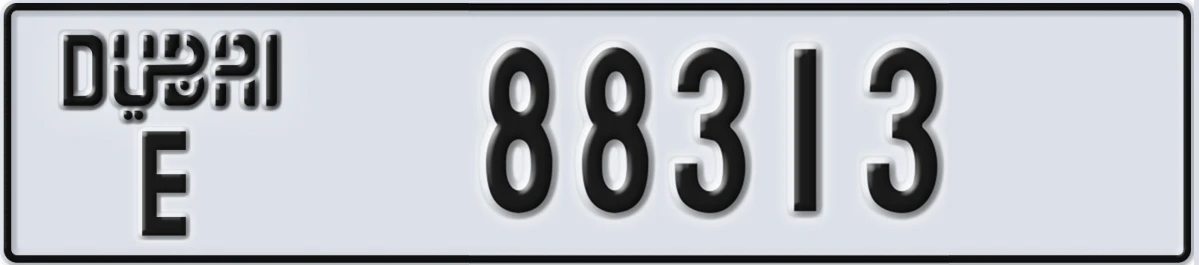 UAE License Plate Dubai E 88313