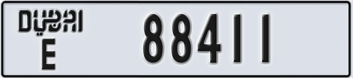 UAE License Plate Dubai E 88411