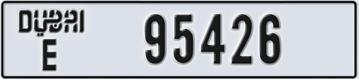 UAE License Plate Dubai E 95426