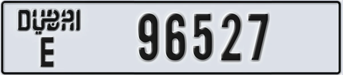 UAE License Plate Dubai E 96527