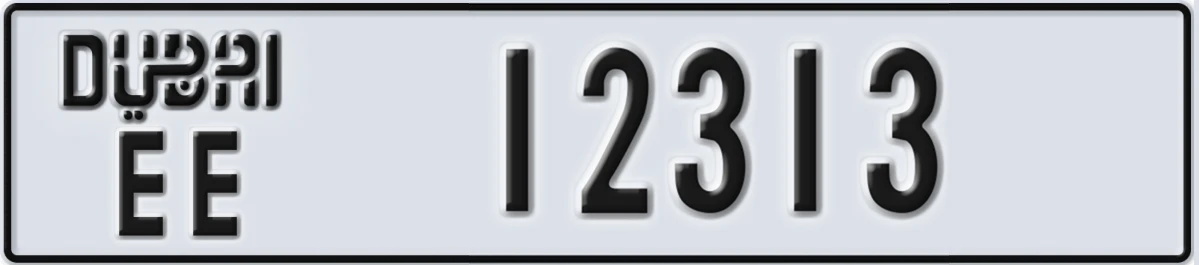 UAE License Plate Dubai EE 12313