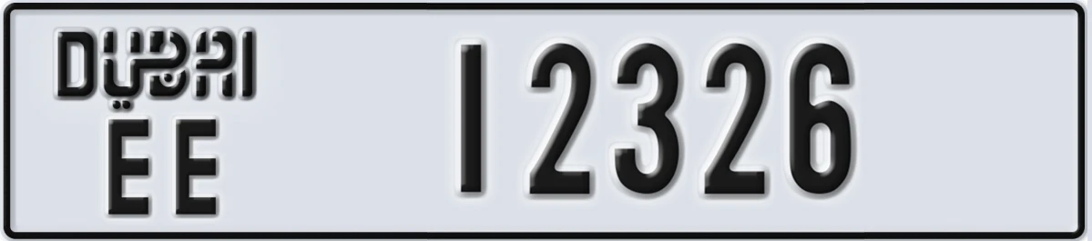 UAE License Plate Dubai EE 12326