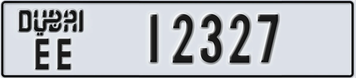 UAE License Plate Dubai EE 12327