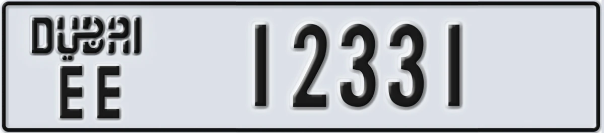 UAE License Plate Dubai EE 12331