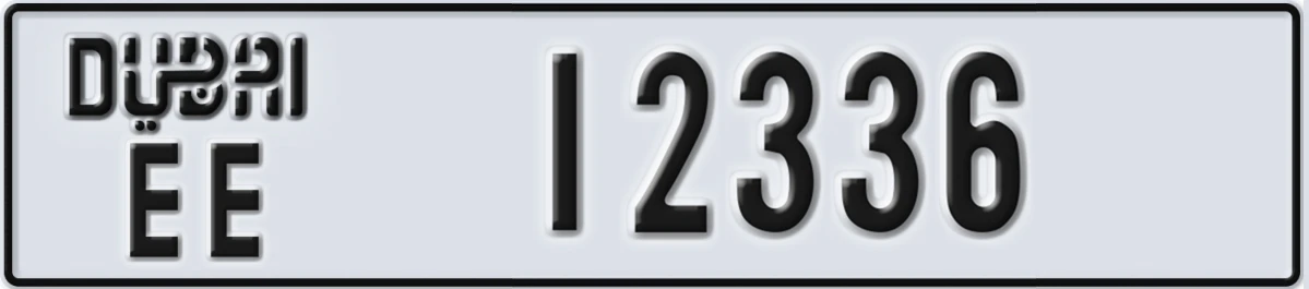 UAE License Plate Dubai EE 12336