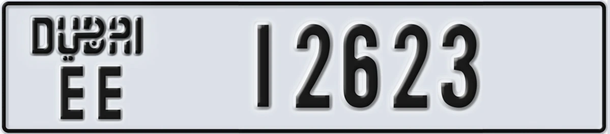 UAE License Plate Dubai EE 12623