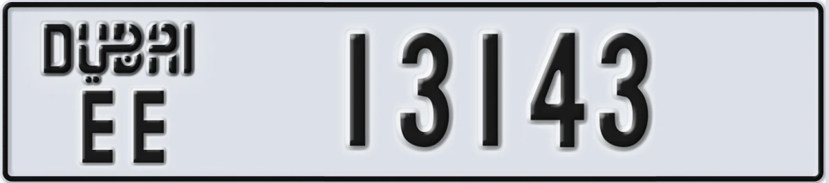 UAE License Plate Dubai EE 13143