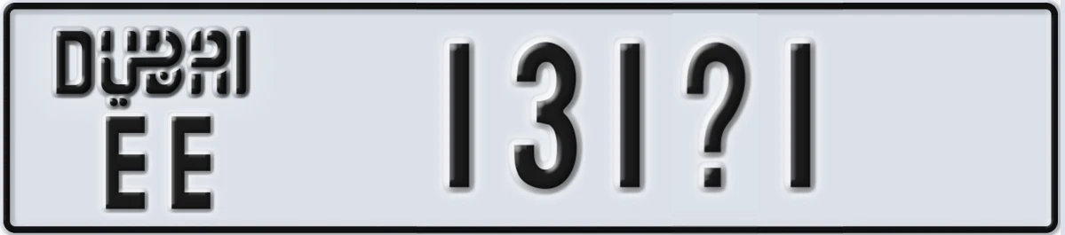 UAE License Plate Dubai EE 131X1