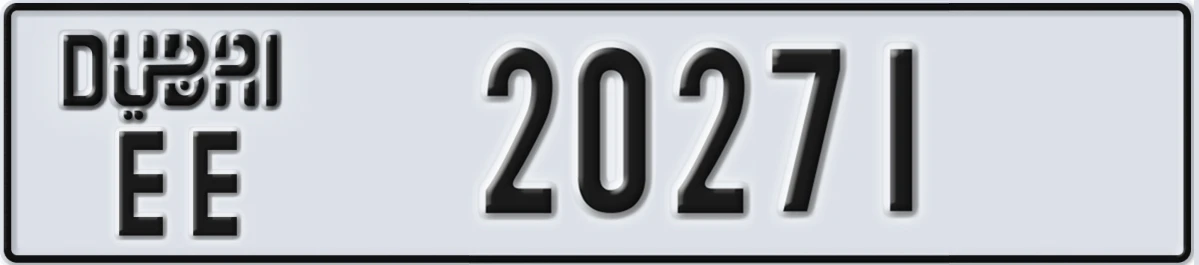 UAE License Plate Dubai EE 20271