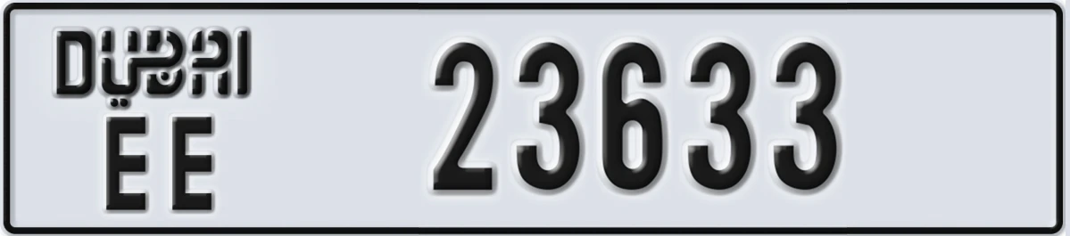 UAE License Plate Dubai EE 23633