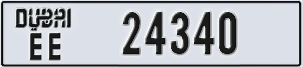 UAE License Plate Dubai EE 24340