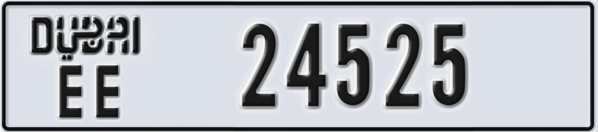 UAE License Plate Dubai EE 24525