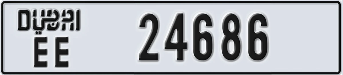 UAE License Plate Dubai EE 24686