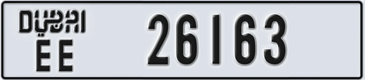 UAE License Plate Dubai EE 26163