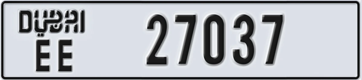 UAE License Plate Dubai EE 27037
