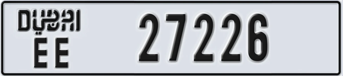 UAE License Plate Dubai EE 27226
