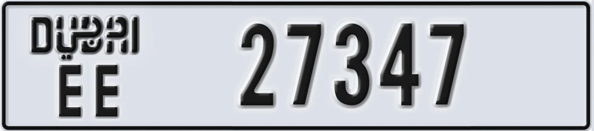UAE License Plate Dubai EE 27347