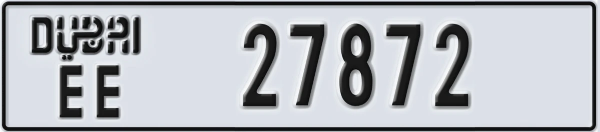 UAE License Plate Dubai EE 27872